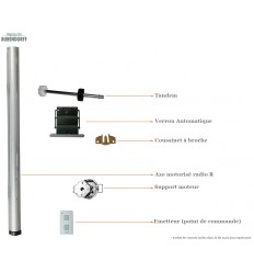 Axe Ø60 TRADI- Lg 3000 - Moteur R - radio 25Nm BUBENDORFF