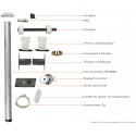 Axe Ø50 bloc - Lg 2000 - Moteur MH - Hybrid radio 10Nm